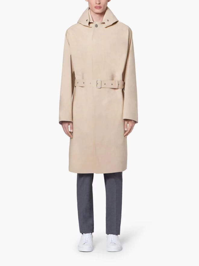 Jil Sander+ Beige Bonded Cotton Hooded Coat