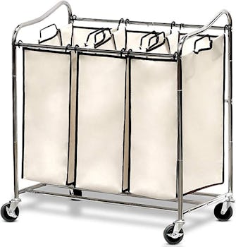 Simple Houseware 3-Bag Rolling Laundry Sorter