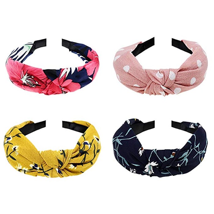 Dreshow 1950's Vintage Twisted Headbands (4-Pack)