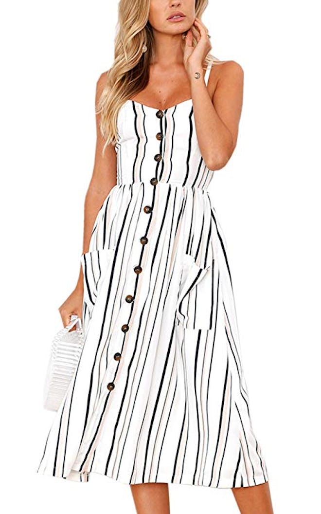 Angashion Spaghetti Strap Midi Dress