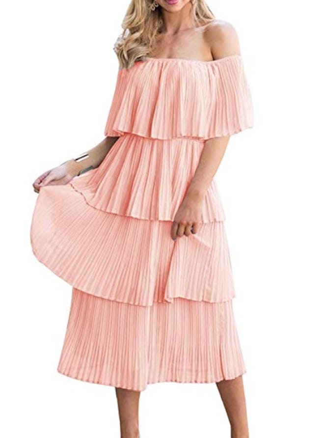  Ruffled Chiffon Summer Dress 