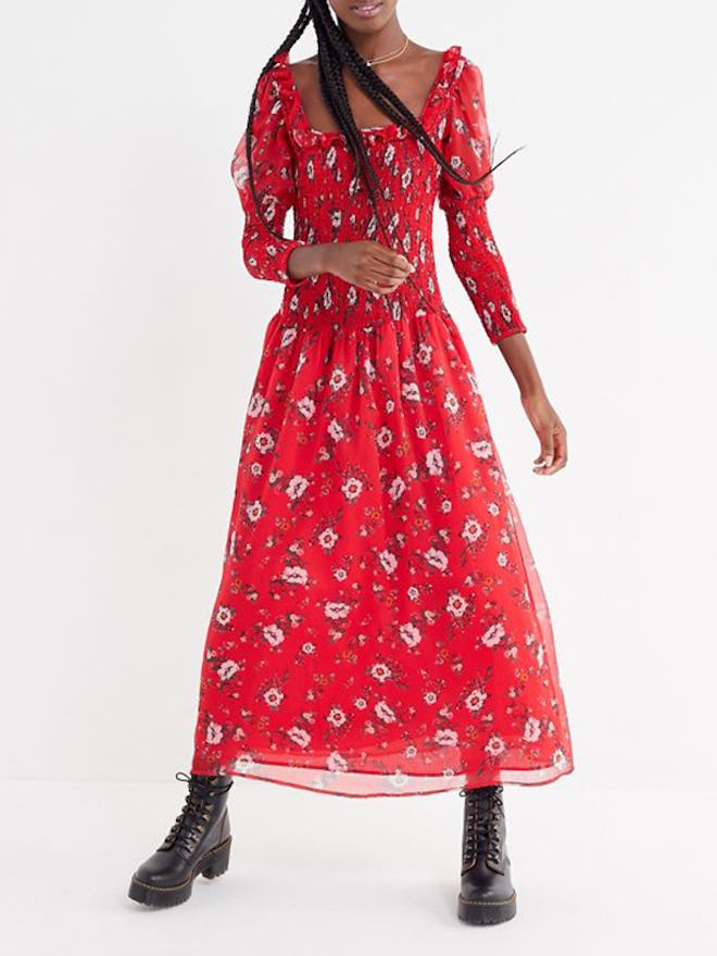 Greta Floral Smocked Puff Sleeve Maxi Dress