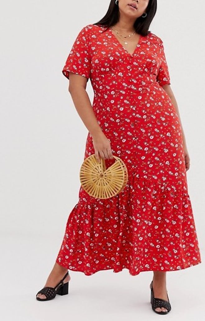 Glamorous Midaxi Smock Dress In Vintage Floral