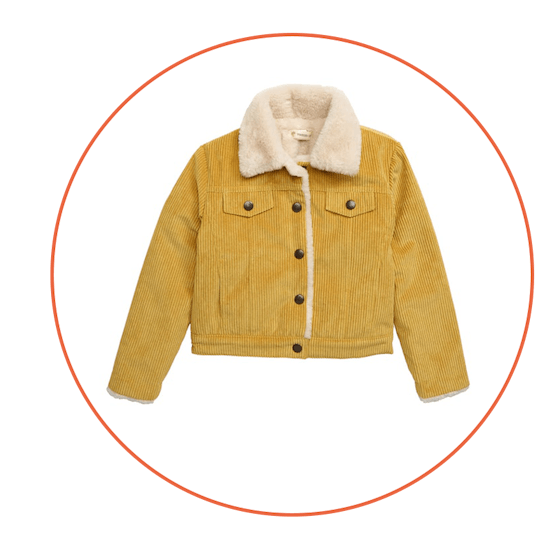 Faux Fur Collar Corduroy Jacket