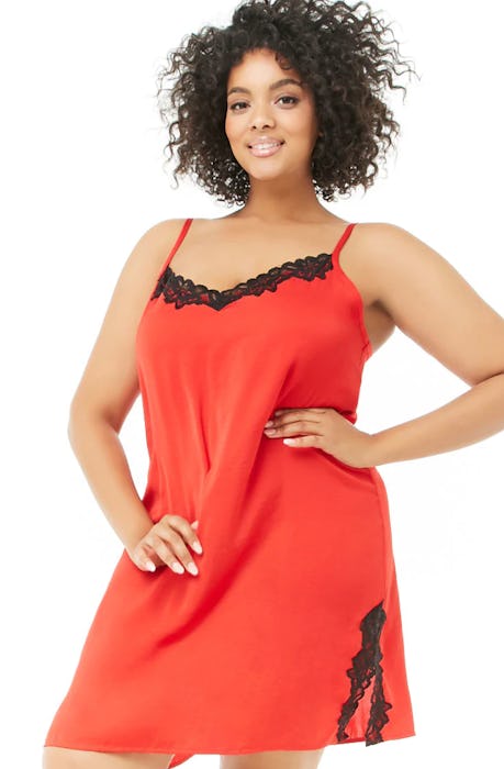 Plus Size Lace-Trim Lingerie Slip