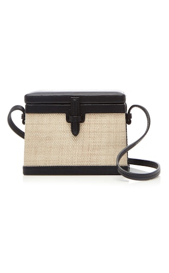 Trunk Mini Platano And Leather Shoulder Bag