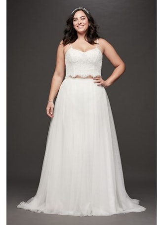 Galina Lace and Tulle Two-Piece Plus Size Wedding Dress
