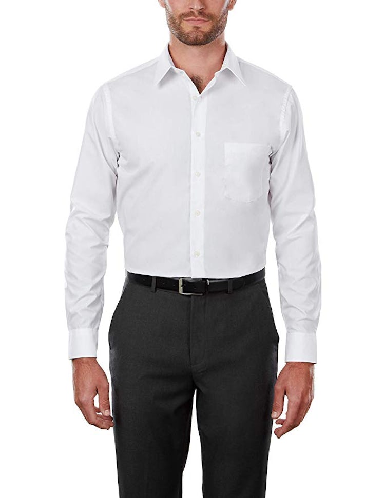 Van Heusen Men's Dress Shirt Regular Fit Poplin Solid