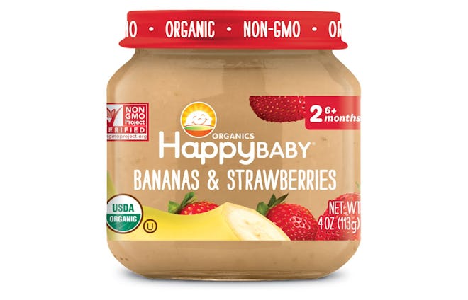 HappyBaby Fruit And Vegetable Snacks Banana & Strawberries Baby Food - 4oz