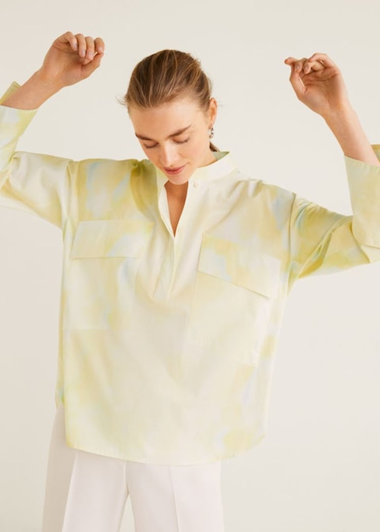 Printed cotton blouse