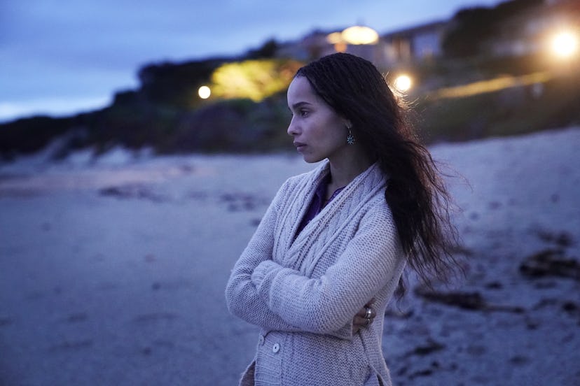 Bonnie on Big Little Lies at the beach looking into the distance