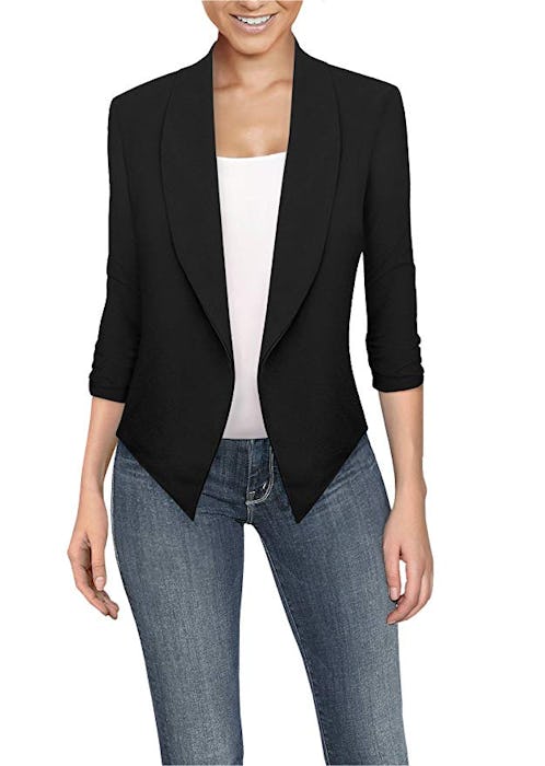 HyBrid & Company Women's Casual Work Office Open Front Blazer Jacket