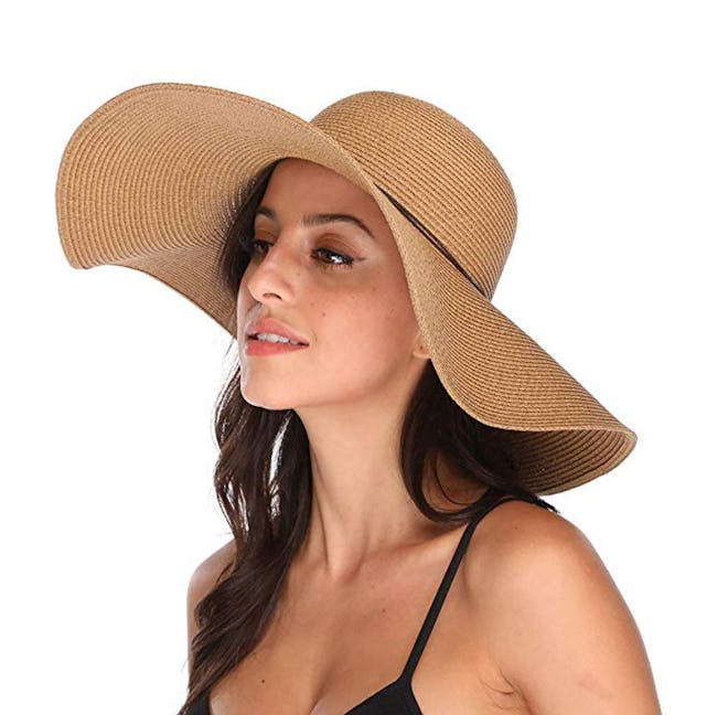 Lanzom Womens Wide Brim Floppy Straw Hat