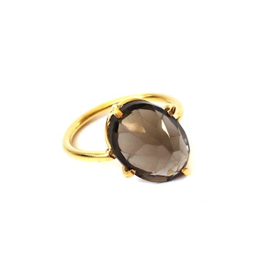 Smoky Quartz Ring With An Angled Claw Setting