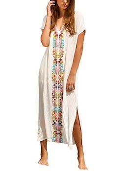 Milumia Bohemian Embroidered Shift Dress 