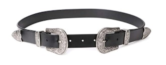 Woman's Double-Buckle Leather Belt