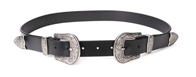 Woman's Double-Buckle Leather Belt