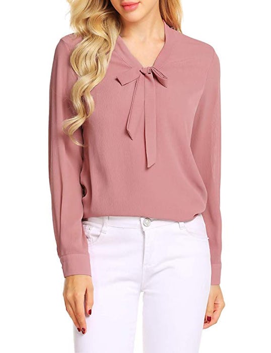 ACEVOG Chiffon Tie Blouse