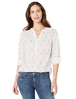 Amazon Essentials Women's Long-Sleeve Cotton Popover Shirt