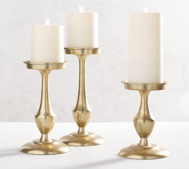 Chester Brushed Candle Holders, Brass 