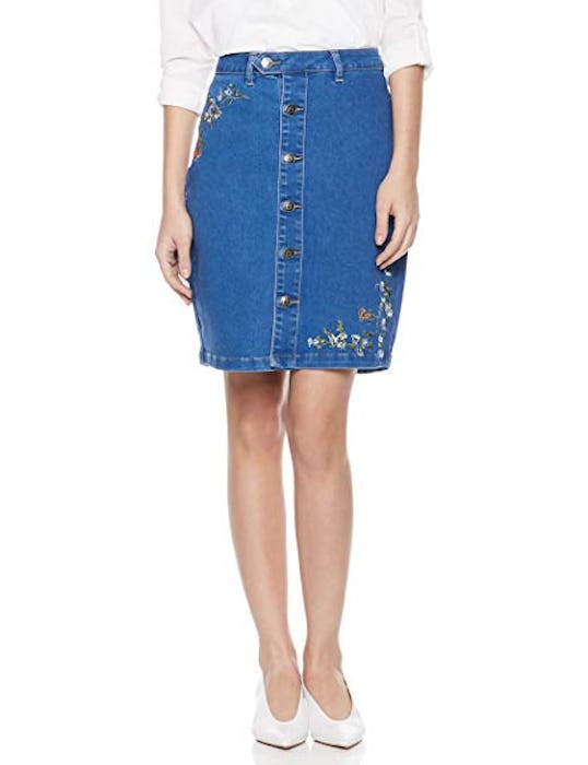 Lily Parker Embroidered Denim Skirt