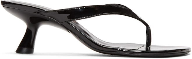Black Patent Beep Thong 45 Sandals