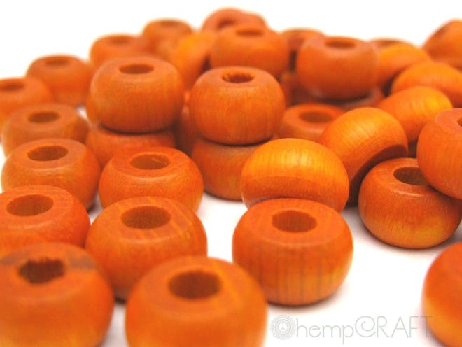 Orange Wood Beads