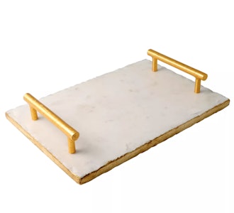 Thirstystone Marble Serving Tray with Handle - Gold