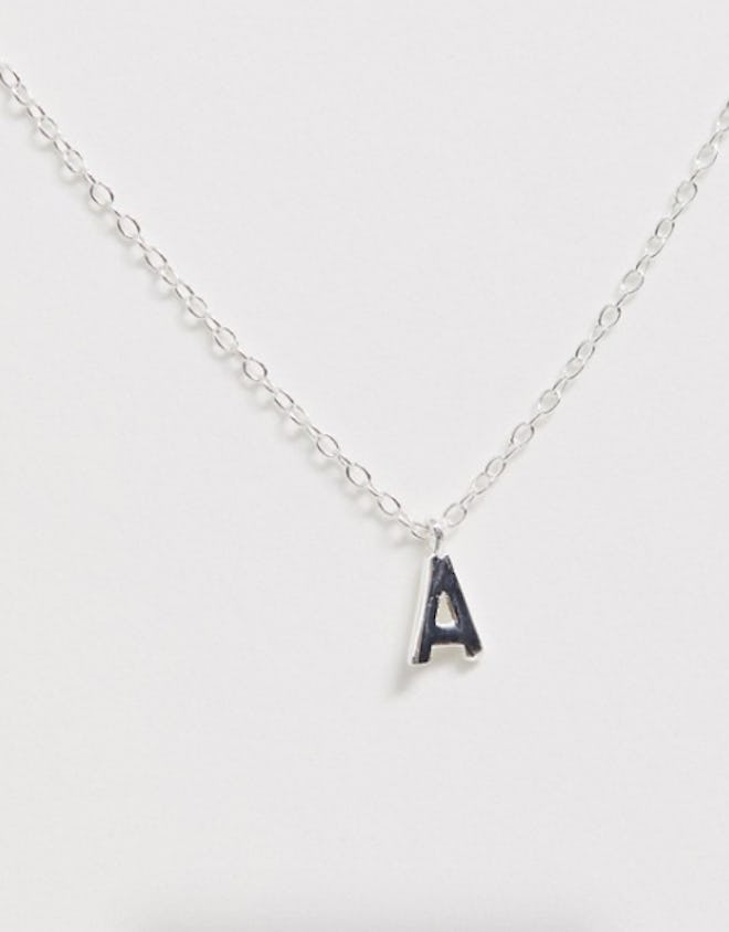 DesignB London Sterling Silver A Initial Necklace