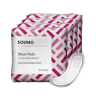 Solimo Thick Maxi Pads (4 Packs of 48)