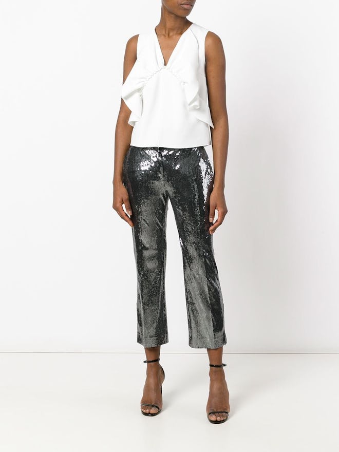 Sequinned Cropped Trousers