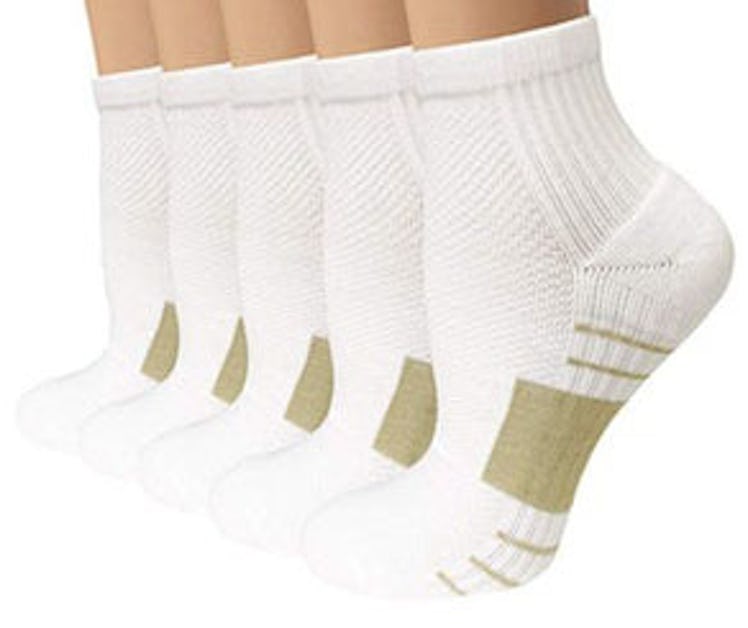 Sladory Copper Running Arch Support Ankle Socks (5 Pack)