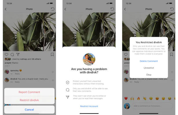 Instagram s New Restrict Feature Lets You Hide Comments From Users Without Blocking Them