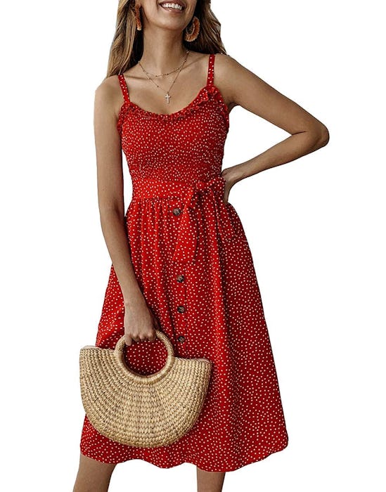 PRETTYGARDEN Spaghetti Strap Midi Dress 