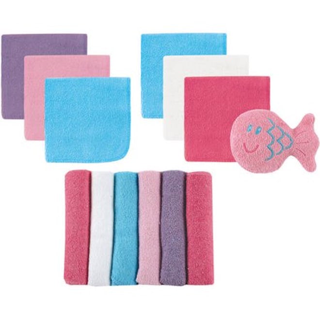 Baby Boy and Girl Washcloths, 12-Pack with Bath Toy