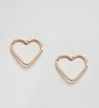 Kingsley Ryan Rose Gold Cut Out Heart Ear Stud Earrings
