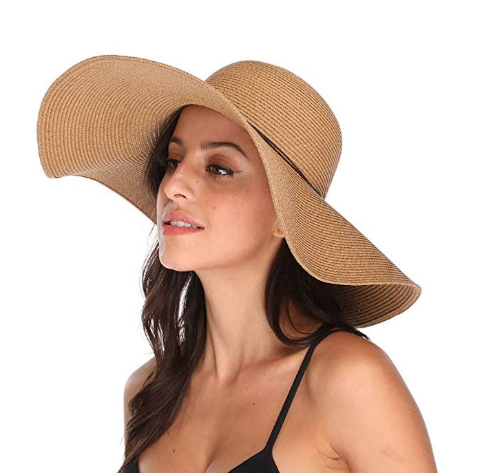 Lanzom Womens Wide Brim Floppy Straw Hat 