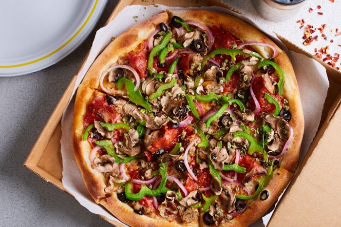 CPK's new take & bake pizza as a go-to quick weeknight dinner in a carton box