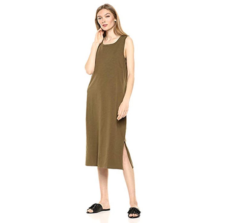Daily Ritual Lived-In Cotton Muscle Sleeve Midi Dress