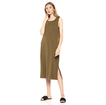 Daily Ritual Lived-In Cotton Muscle Sleeve Midi Dress