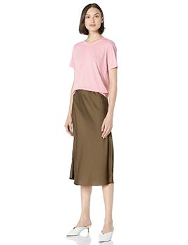 The Drop Maya Silky Slip Skirt