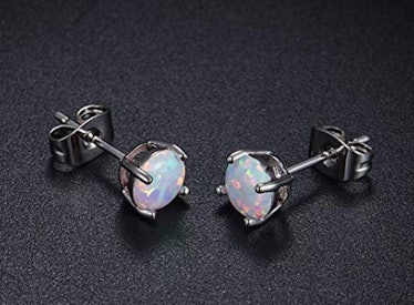 GEMSME 18K White Gold Opal Studs (5 Pairs)