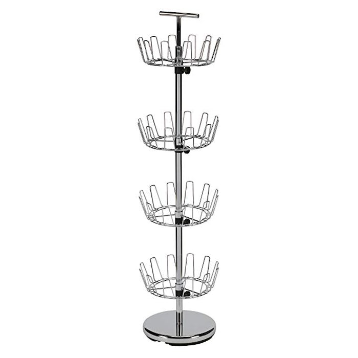 Household Essentials 2134 Four-Tier Adjustable Revolving Shoe Rack