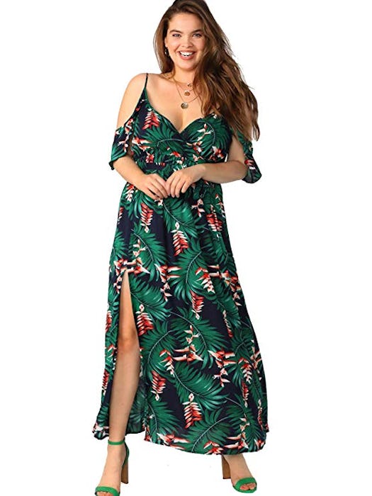 Milumia Plus Size Cold Shoulder Maxi Dress