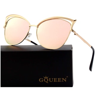 GQUEEN Oversized Polarized Cat Eye Sunglasses