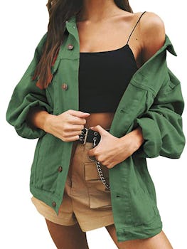 Eliacher Women's Boyfriend Denim Jacket 