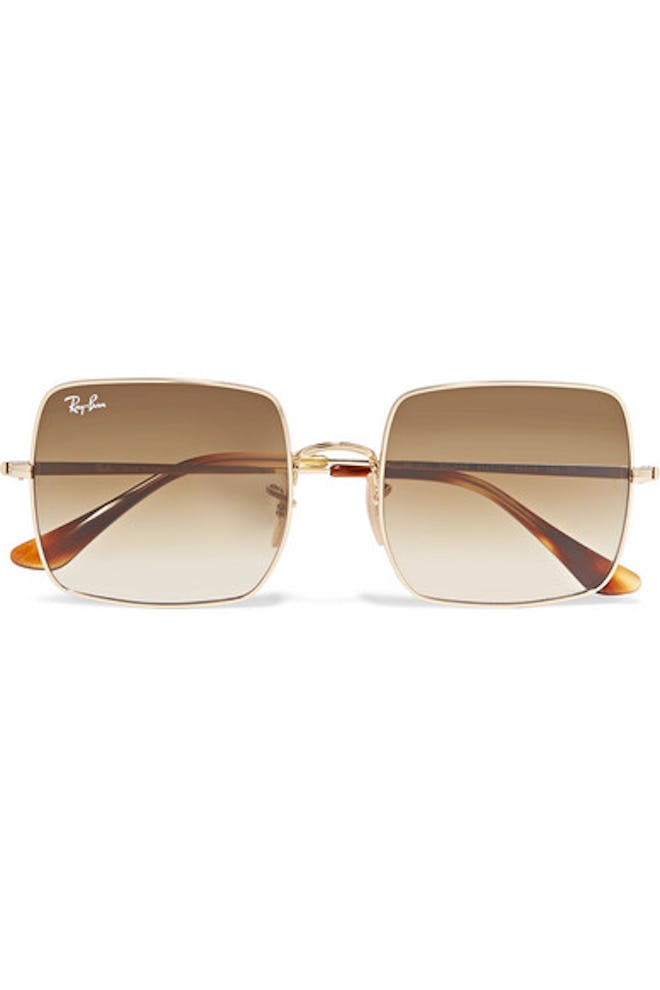 Square-Frame Gold-Tone Sunglasses