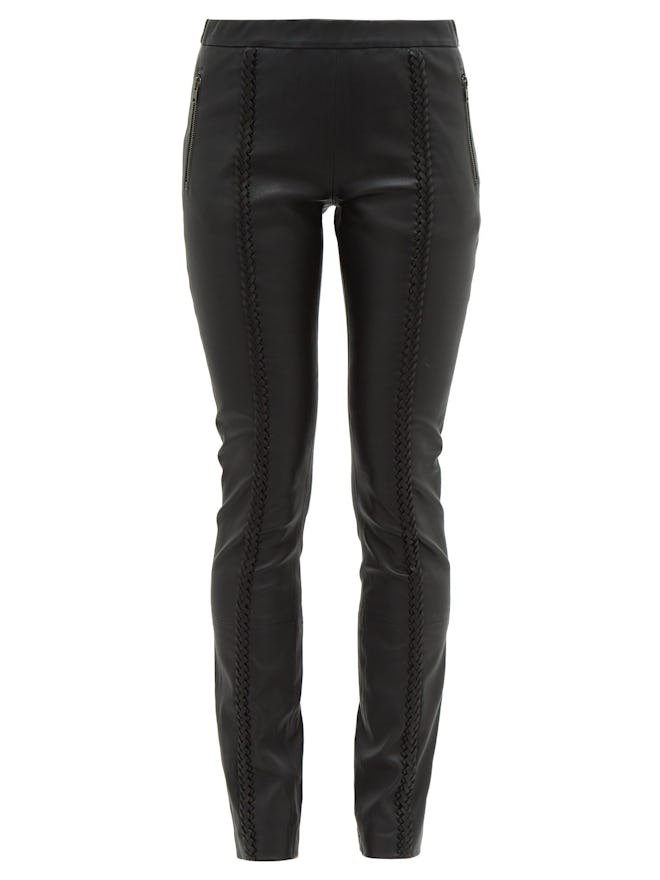 Whipstitched Leather Trousers
