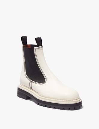 Lug Sole Chelsea Boots in White