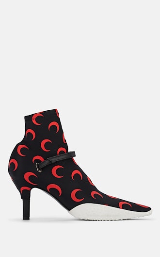 Moon-Print Tech-Jersey Ankle Boots
